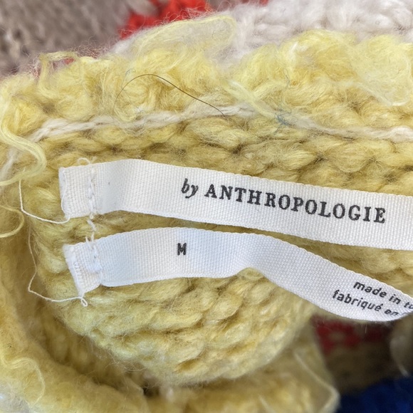 Anthropologie Gloria rainbow striped chunky knit turtleneck sweater. - Picture 8 of 10